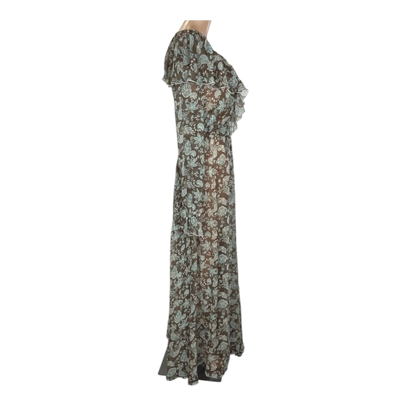 Alessia Zamattio Women's Calla Silk Maxi Dress Size 38 US 2 Brown Multi NWT - Picture 7 of 10